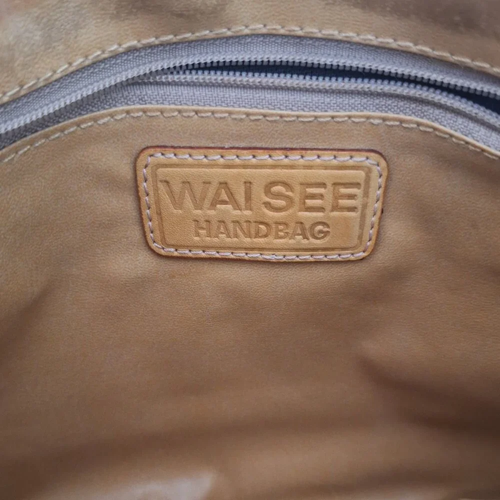 Wai See yellow‎ leather crossbody
